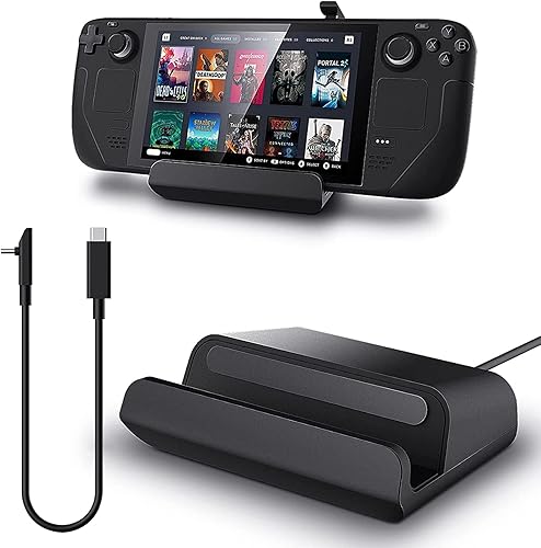 MEPATEM Soporte de base de plataforma de vapor base de muelle para consola de cubierta de vapor accesorios de cubierta de vapor con cable USB-C de