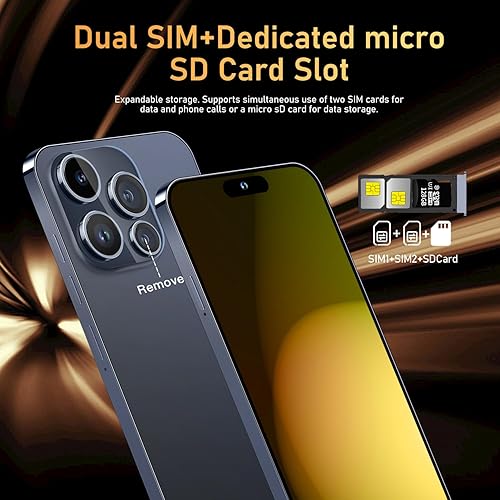 Miniatura 5 de 14PROMA X - Teléfono celular desbloqueado, batería de larga duración de 6.82 pulgadas, pantalla HD desbloqueada, teléfono inteligente Android 14 de