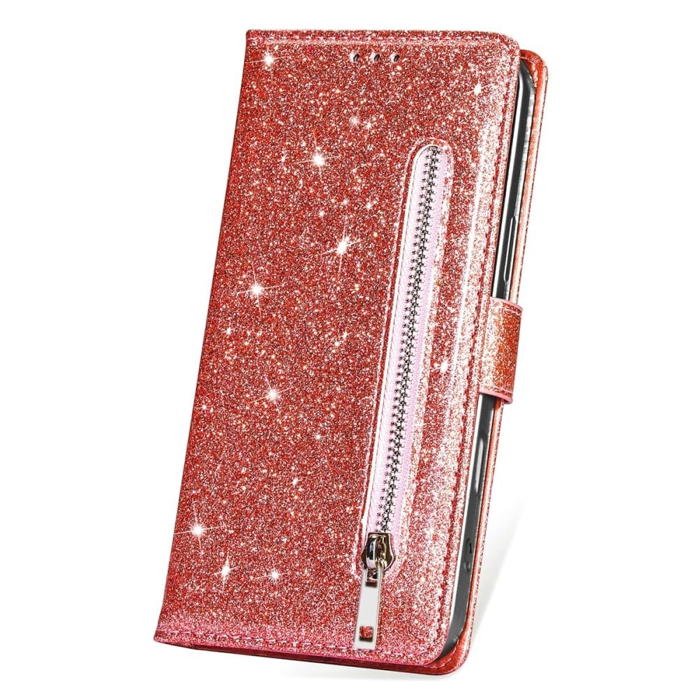 Étui portefeuille Google Pixel 7A or rose à paillettes - 8