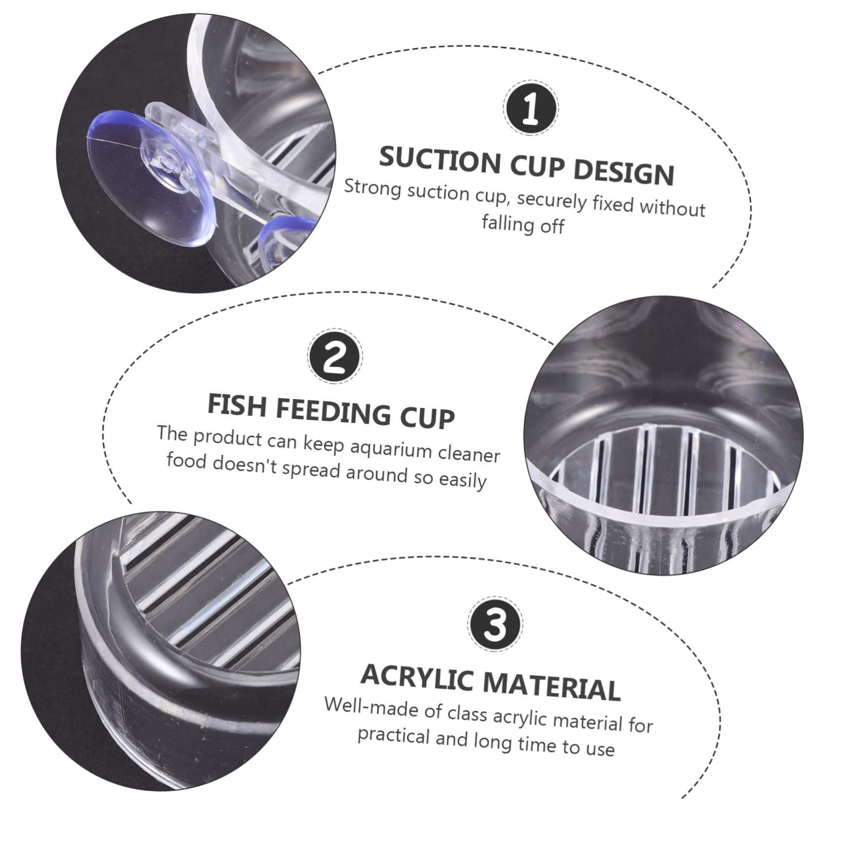 COLLBATH 16 Vasos De Alimentación Acrílicos para Peces Soporte para Gusanos De Sangre Comedero Acuario