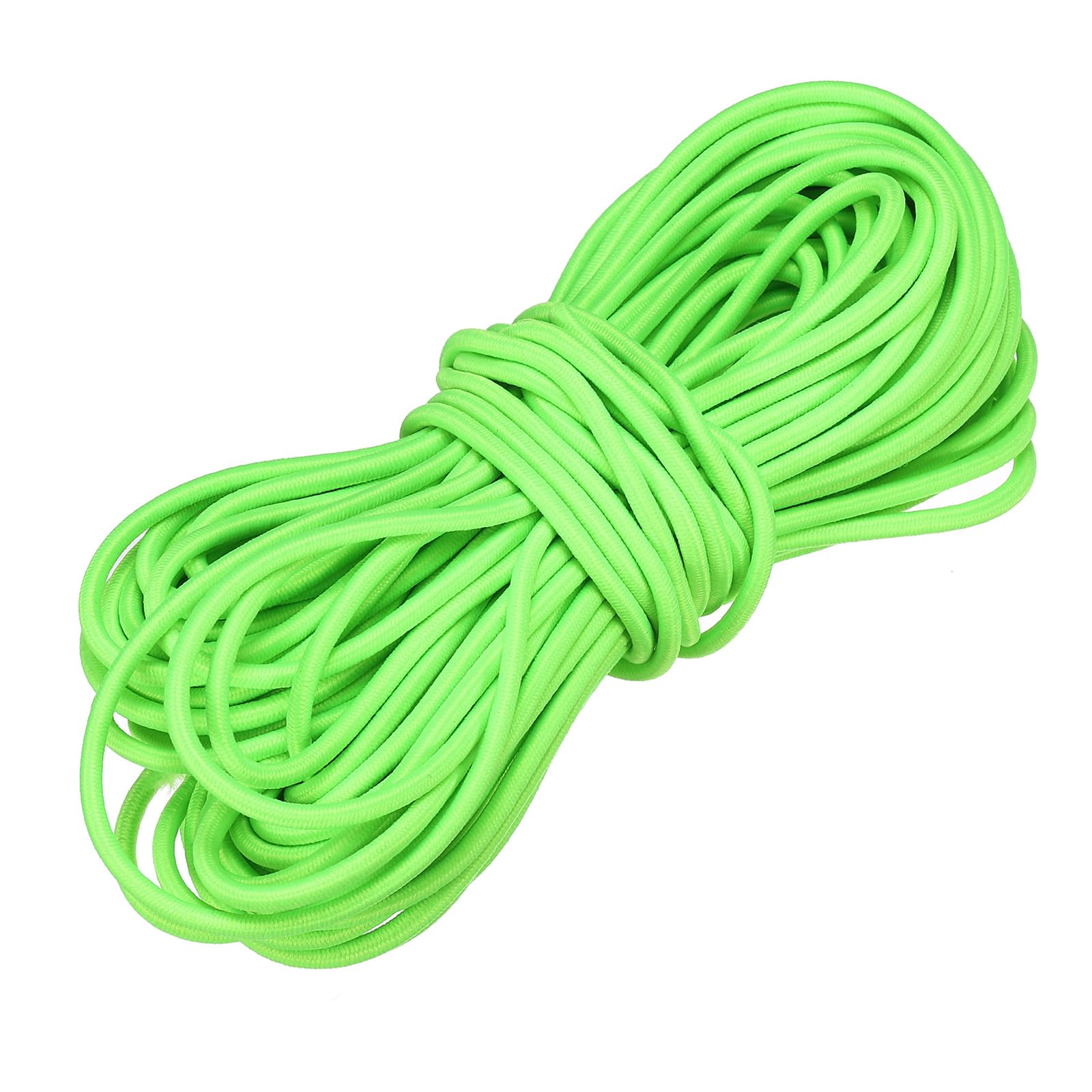 PATIKIL Elastic Bungee Cord, 3mm x 15m Heavy Duty Polyester Bungee Shock Cords Kayak Stretch String Rope for Kayak Strap Tarp Tie Boating Tent Camping DIY Craft, Fluorescent Green