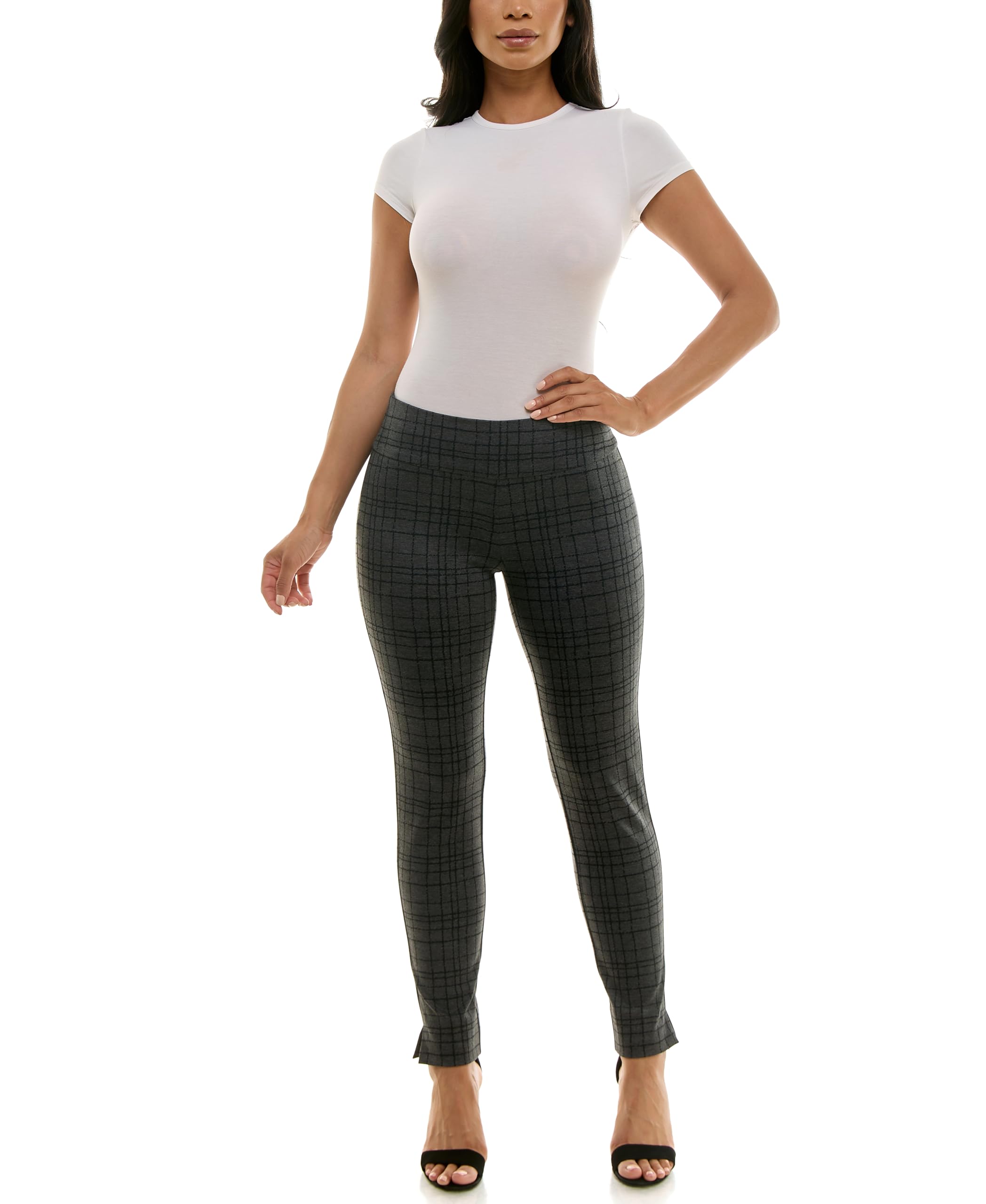 Zac & Rachel Women's Pull on Pattern Compression Ponte Slim Leg Ankle Pant