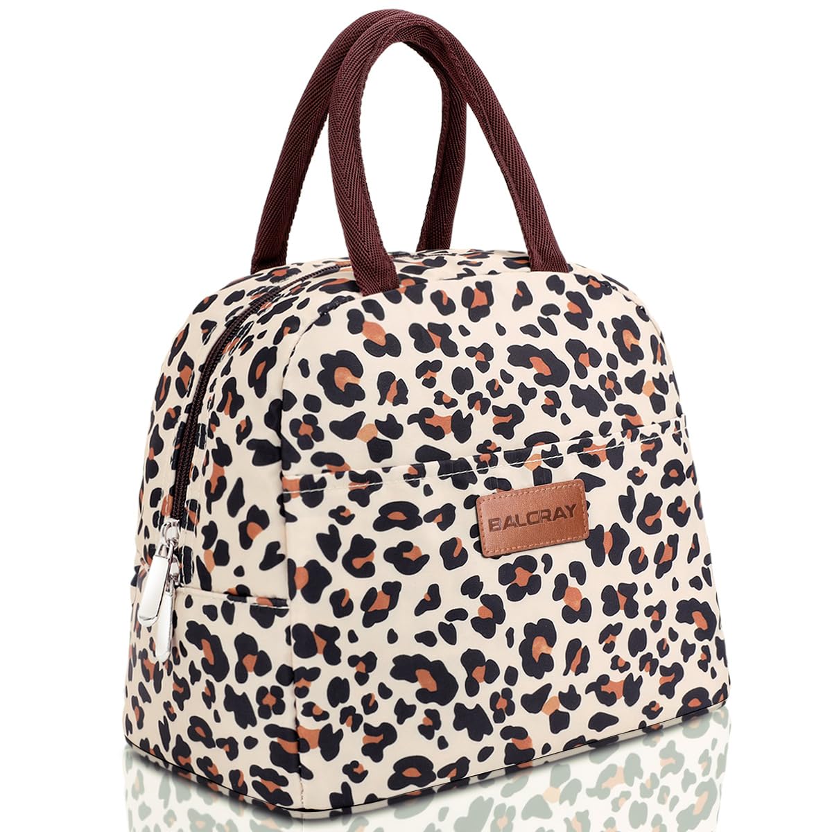 Photo 1 of BALORAY Lunch Bag for Women Men Insulated Lunch Box for Adult Reusable Lunch Tote Bag for Work, Picnic or Travel (Beige with leopard)