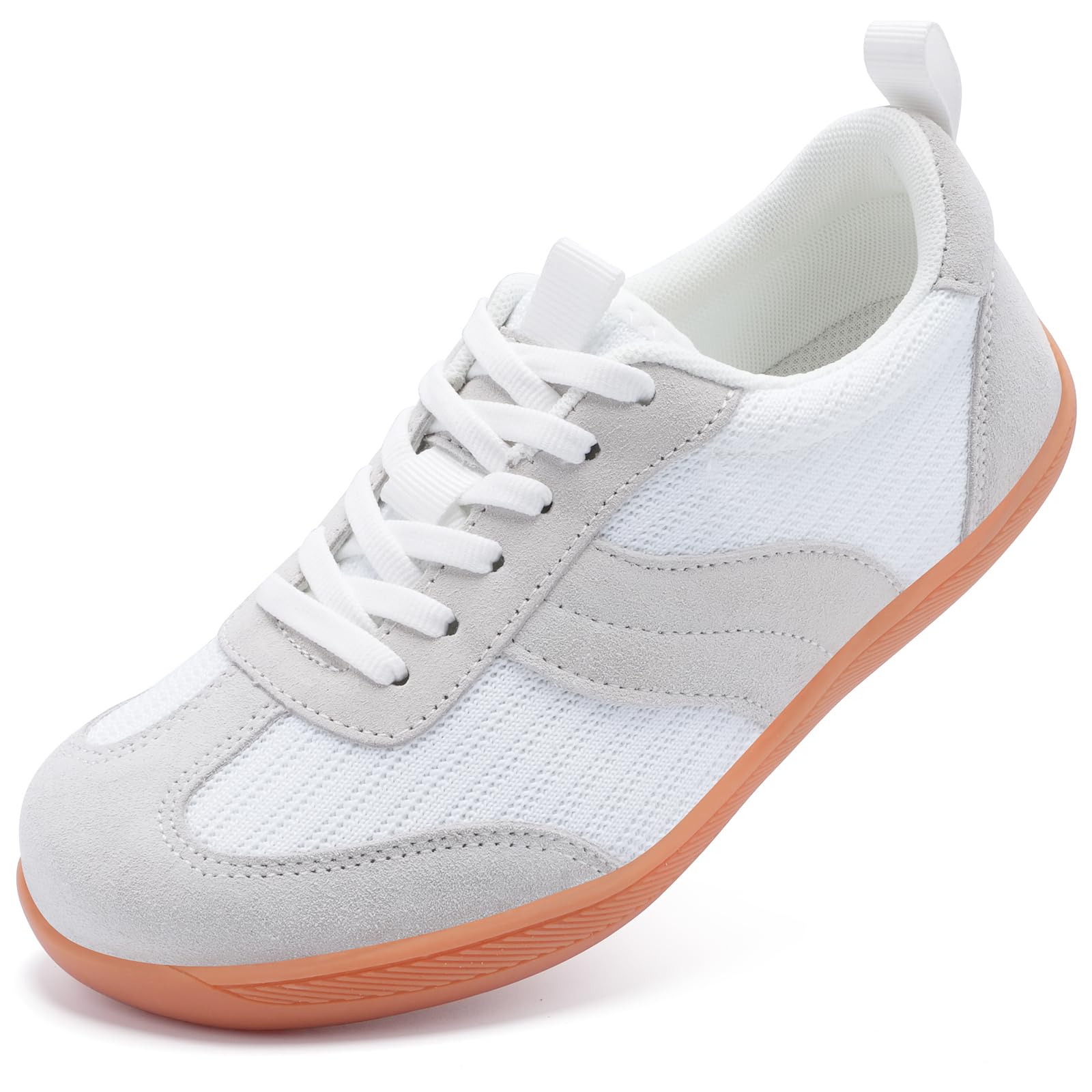 Myzmnk Breite Barfußschuhe Damen Barfuss Schuhe mit Breiter Zehenbox Zero Drop Leichtgewicht Atmungsaktive Sneaker für Fitness Joggen Alltag Damen Laufschuhe