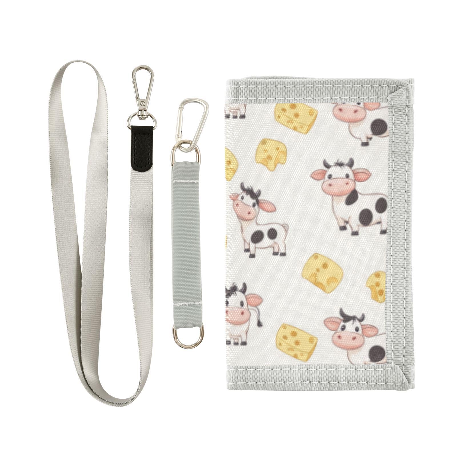 Wusikd Cow Cheese Kids Wallet for Boys Girls Cute Toddler Trifold Wallet Novelty Wallet for Teens Women Men