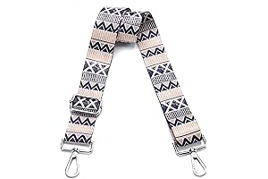 Wide Shoulder Strap for Duffle Bag, Adjustable Replacement Crossbody Bag Strap with Silver Hardware