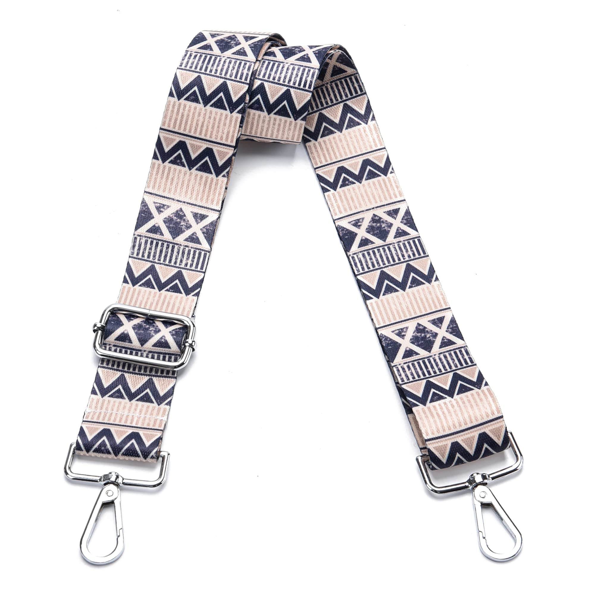Wide Purse Strap Adjustable Replacement Crossbody Bag Strap Silver Hardware Shoulder Straps