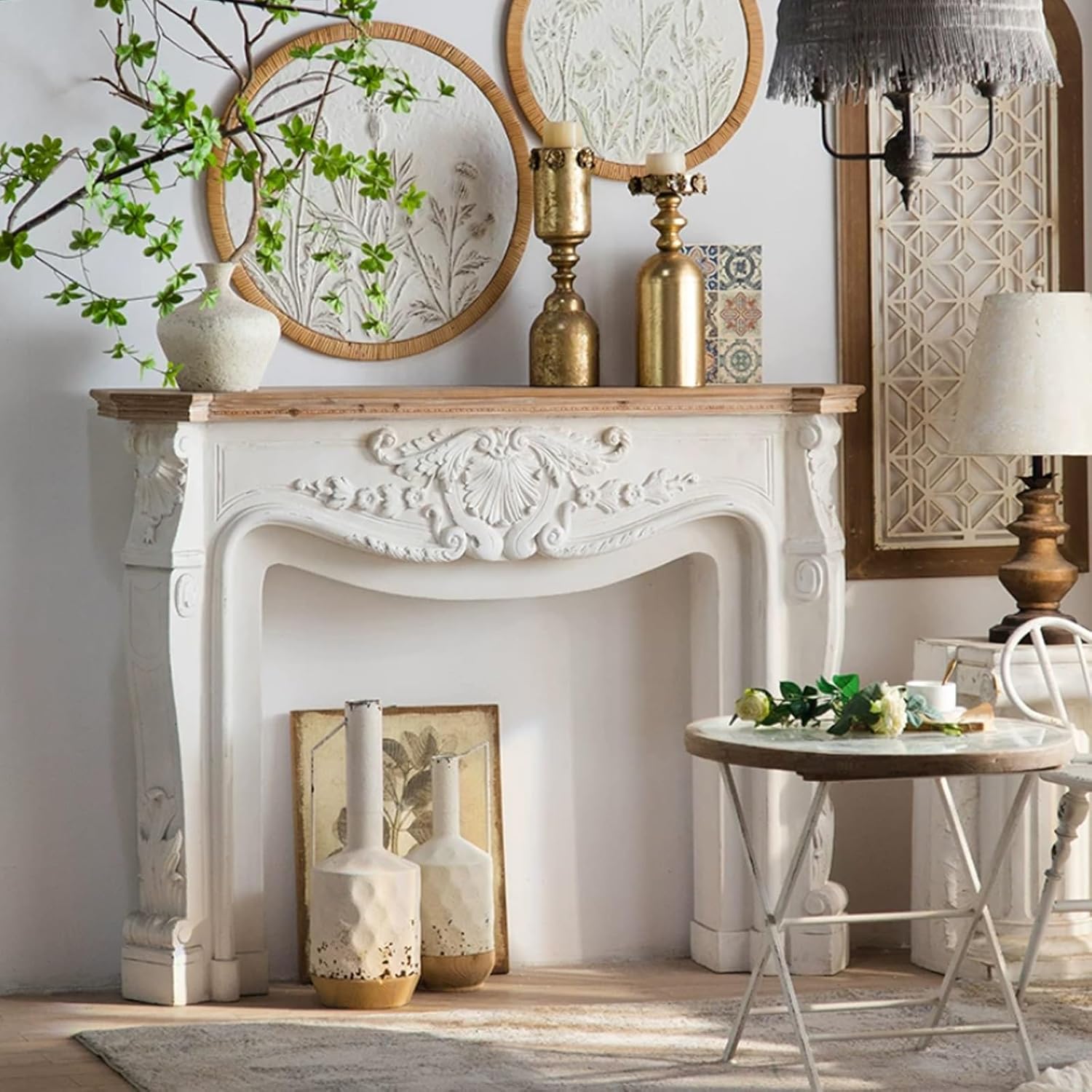 Decorative Fireplace Frame Vintage Decorative Fireplace Mantel Distressed White Surround