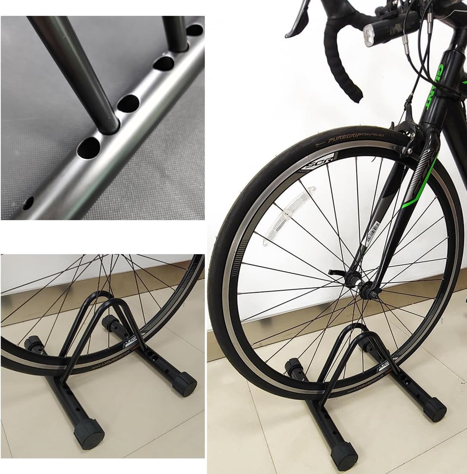 Supporto per parcheggio per bicicletta da pavimento e da parete, supporto per bicicletta, autoportante
