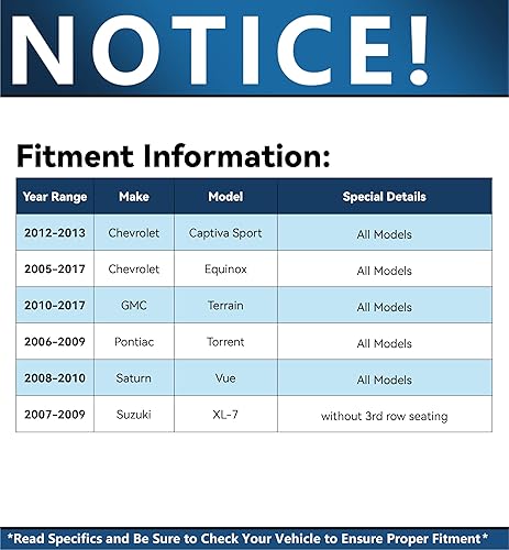 Miniatura 2 de Detroit Axle - Amortiguadores traseros para Chevrolet Equinox GMC Terrain Pontiac Torrent Saturn Vue Suzuki XL-7 Captiva Sport, 2 Amortiguadores