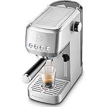 CASABREWS 3700 Essential Espresso Machine 20 Bar, Stainless Steel Cappuccino &amp; Latte Machine with Steam Frother for Home, 43.9oz Water Tank, Coffee Gift for Women &amp; Men, Silver