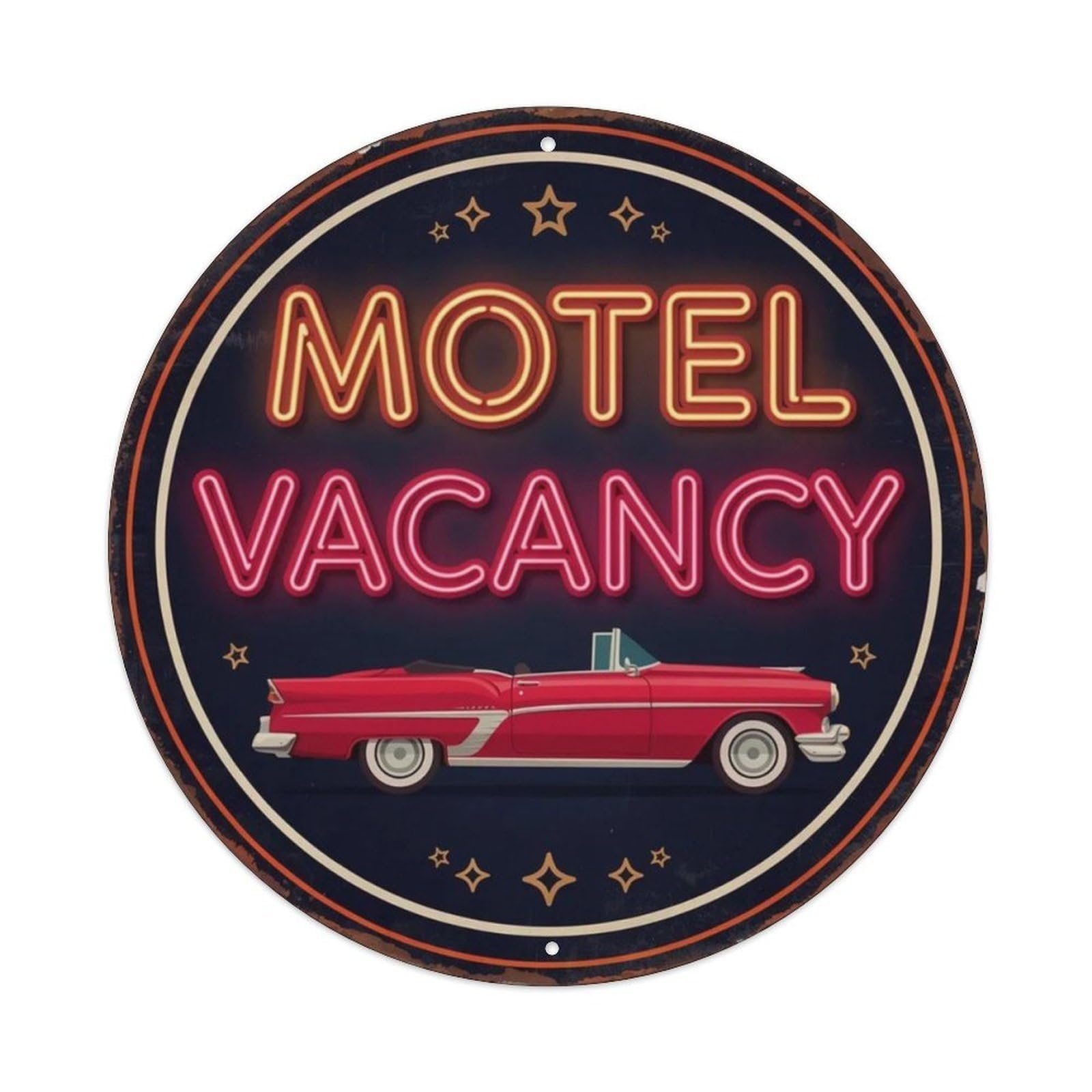 Motel Vacancy Retro Roadside Metal Tin Sign Plaque