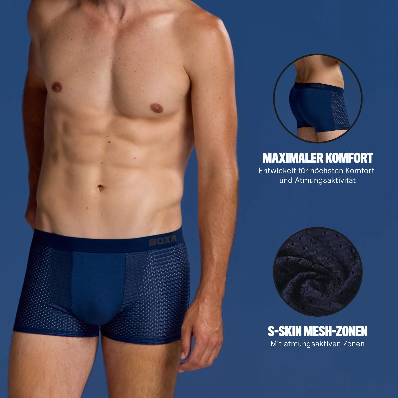 BOXR Underwear Bambus Boxershorts Herren 4er Pack Unterhosen Männer Ultra-Weich Atmungsaktiv Premium-Komfort Herren Unterwäsche