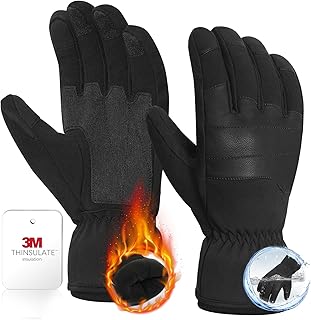 Waterproof Winter Work Gloves for Men Women, 3m Thinsulate Thermal Snow Ski Gloves, Multifunctional Warm Gloves