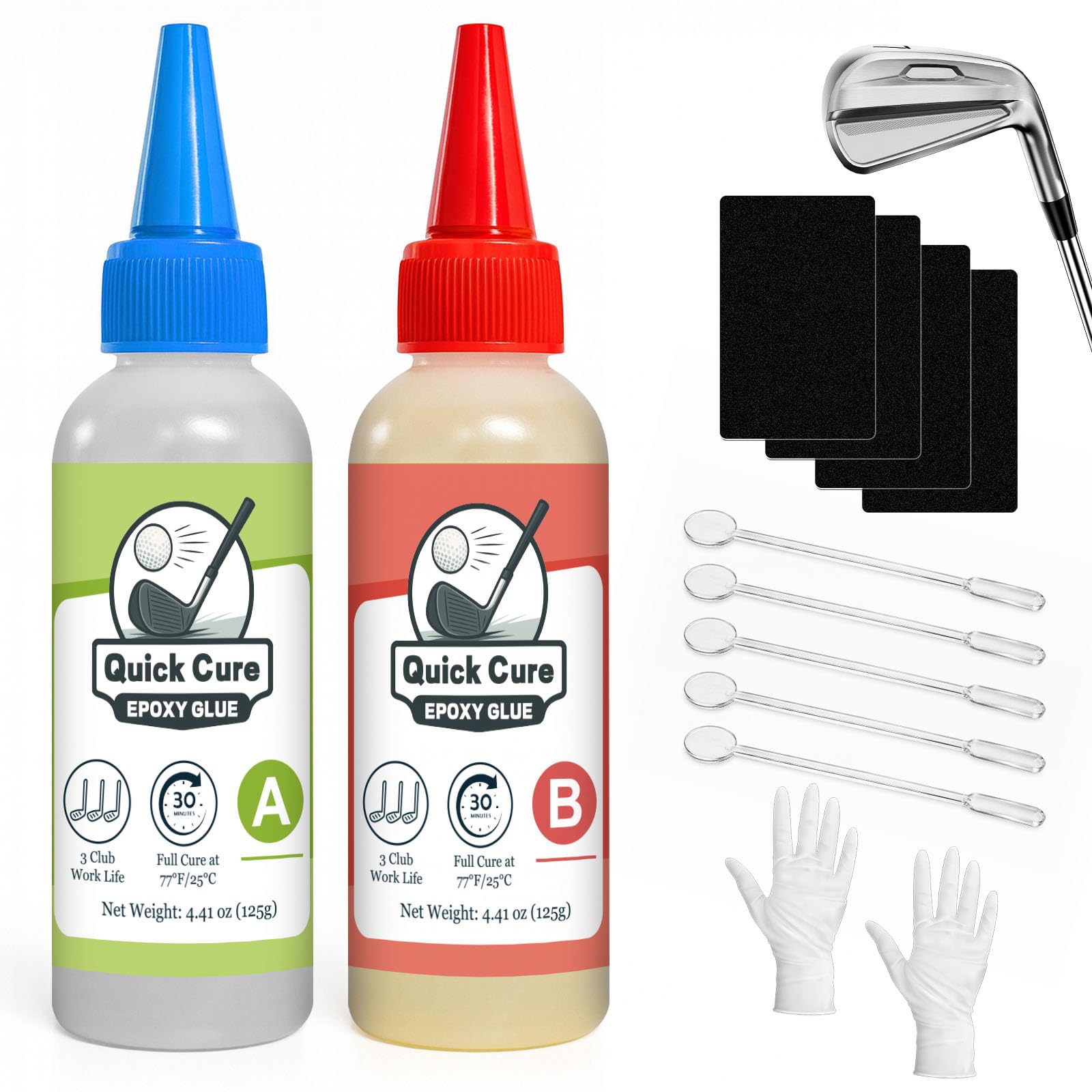 NICE2MEU 250ml Golf Club Epoxy, Waterproof and Transparent, Strong Adhesion, 5-Minute Initial Cure, Golf Shaft Epoxy for Graphite & Steel Shafts, Driver, Iron, Putter Repair