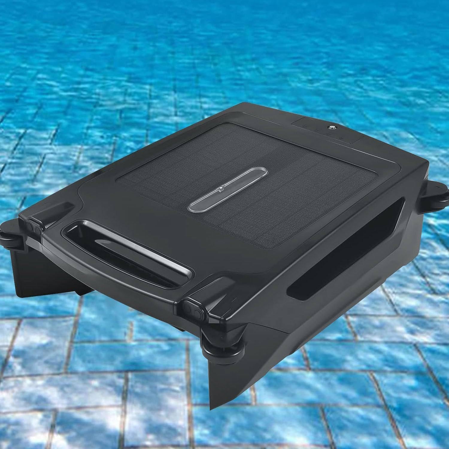 WYBYYDS Pool Skimmer Robot with Solar Panel Automatically Design, Pool Skimmer Robotic, with 2 Modes, 2500mAh Battery, Auto Obstacle Avoidance for Swimming Pools