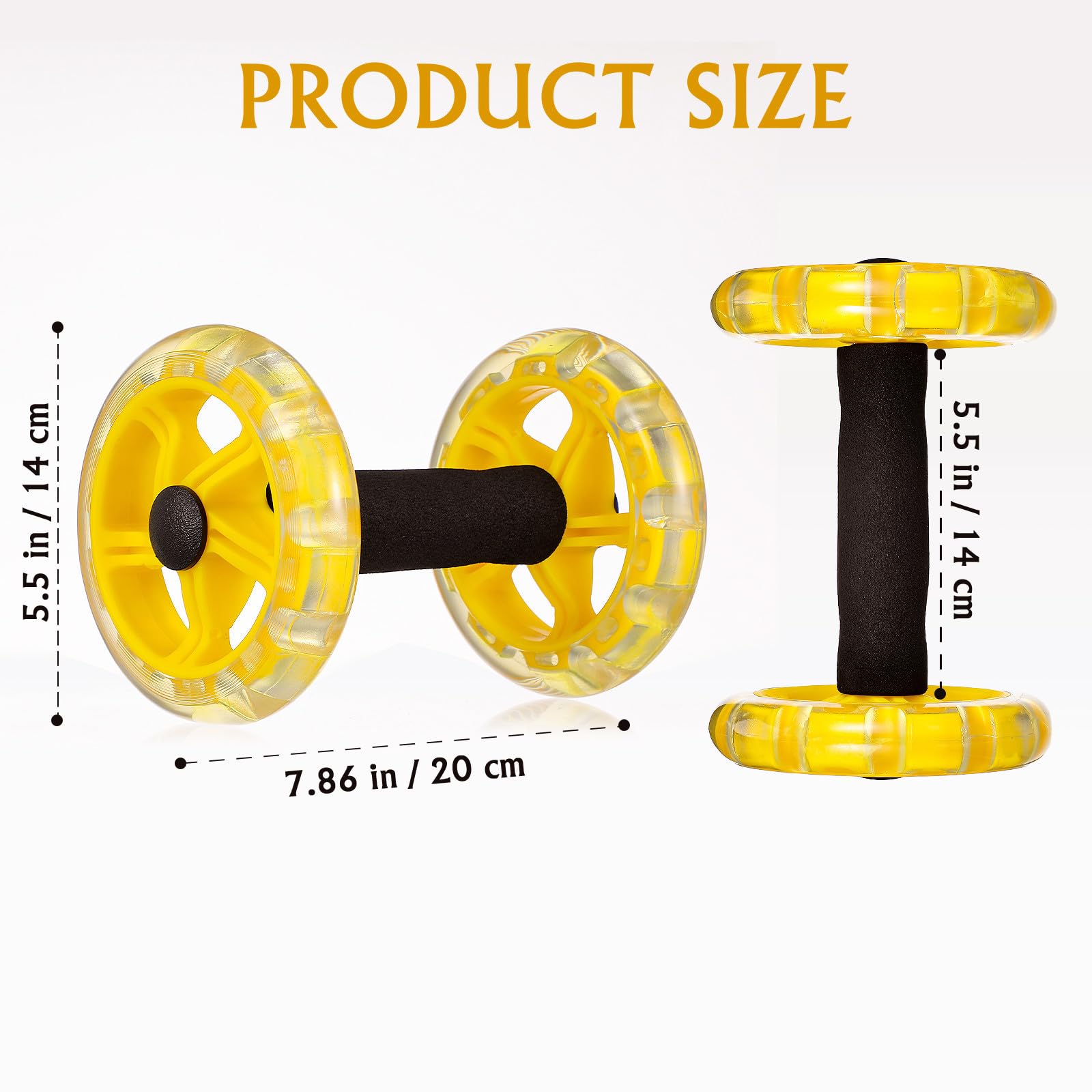 Ciieeo Rueda Abdominal Doble para Ejercicios en Casa, Diseño Ligero Ruedas Dobles y Asas Antideslizantes para Fortalecer Vientre y Quemar Calorías