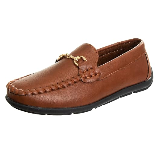 Josmo Boys Moccasin Driving Loafers - Casual Dress Penny Slip On Boat Shoes (Toddlers - Little Kids - Big Kids)