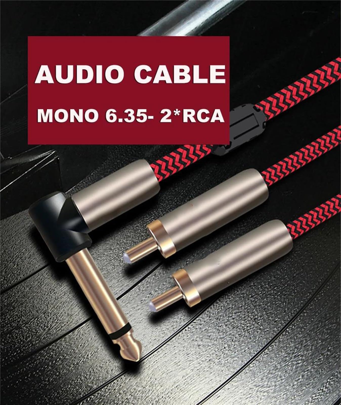 TSTS Cavo Strumento per Chitarra Cavo Jack TS Angolare Da 6,35 Mm A Doppio RCA Per Chitarra Organo Elettrico Cavo Splitter Da 1/4" 1 M/1,5 M/2 M/300 CM/5 M/8 M(10meter)