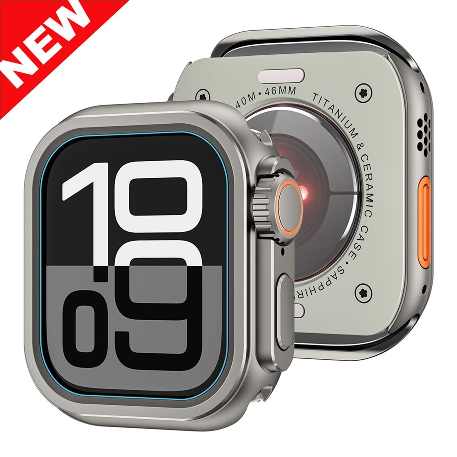 SAAWEE Funda de protección de Metal para Apple Watch 46mm 45mm 44mm funda protectora de marco para iWatch Series 10 9 8 7 6 5 SE cambiar a Ultra 2 49mm
