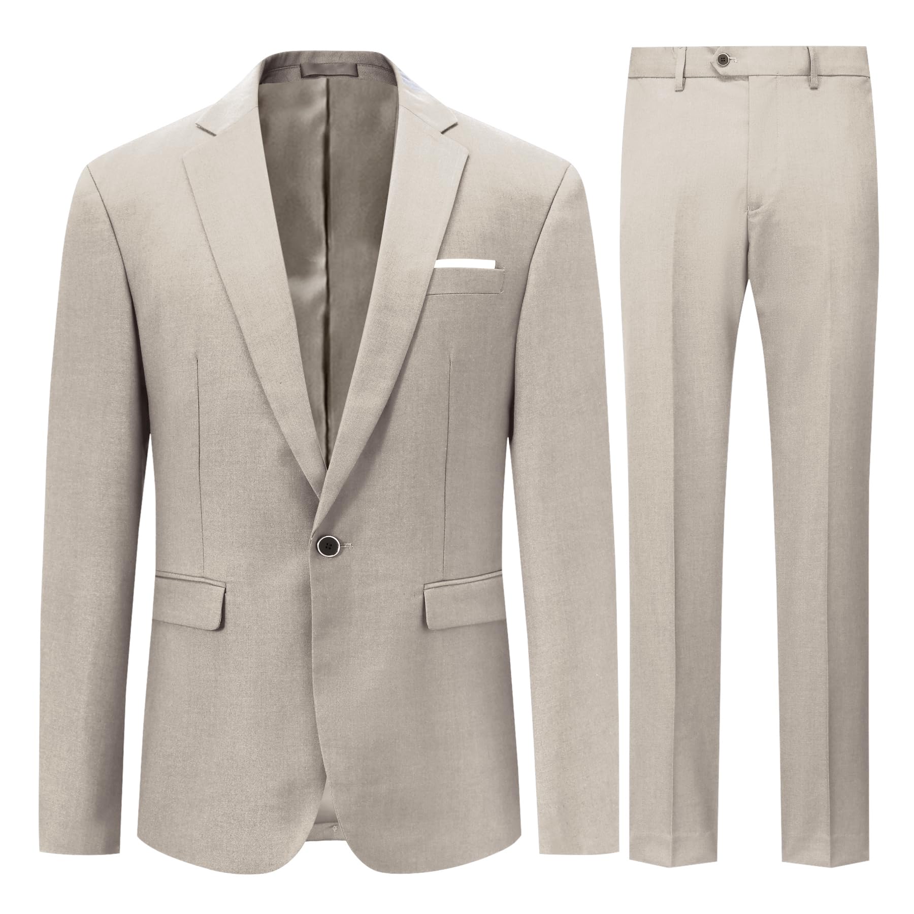 allthemen Men's Suits 2 Pieces Suit Slim Fit Wedding Dinner Tuxedo Suits for Men Business Casual Jacket and Trousers 10 Colours Available-picture-23