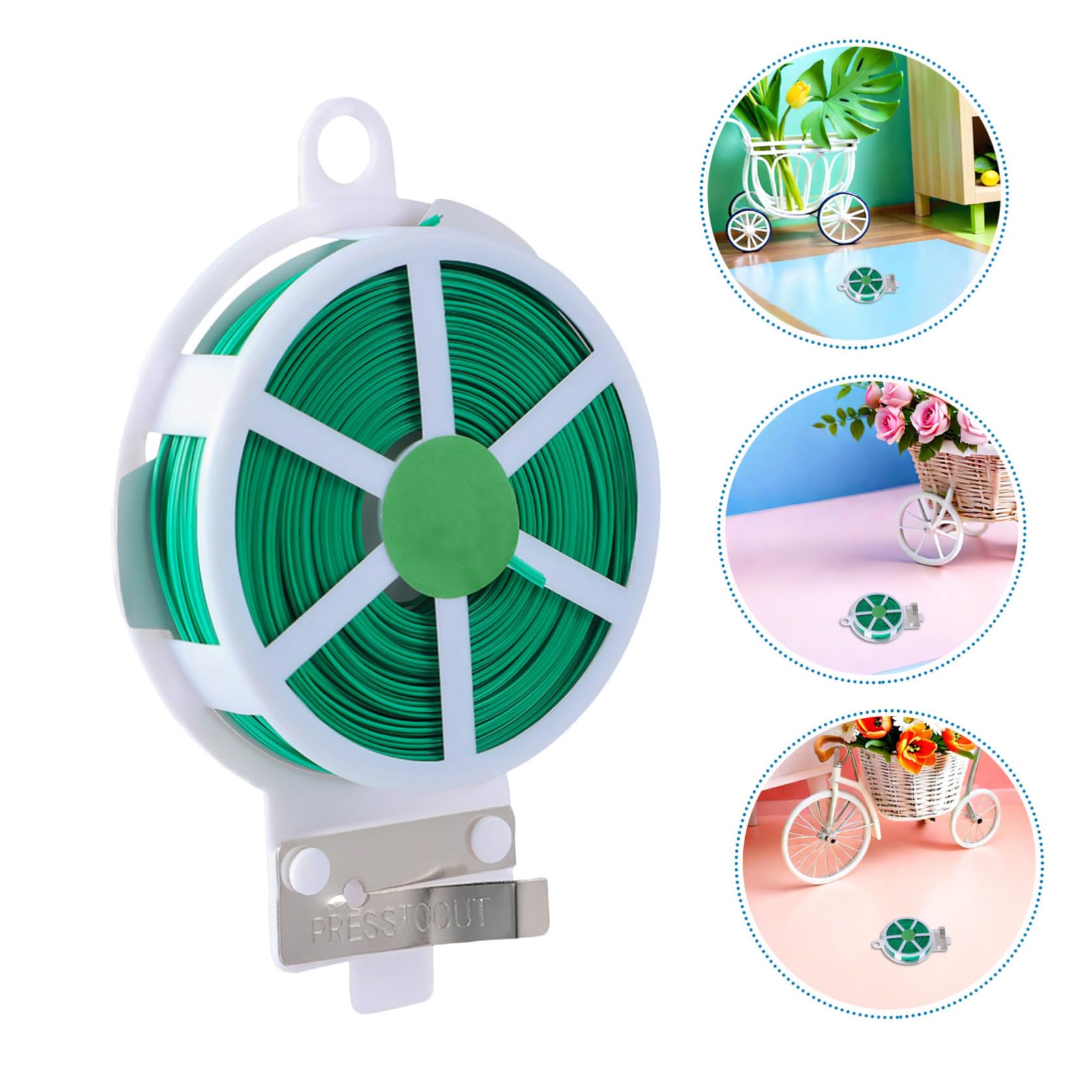 Toyvian Lot de 12 Liens Torsadés Verts pour Jardinage Fil de Paysagisme Gainé 50 M Attaches Robustes pour Plantes Grimpantes Tuteurs et Palissage Accessoire Fixation Jardin Solide et