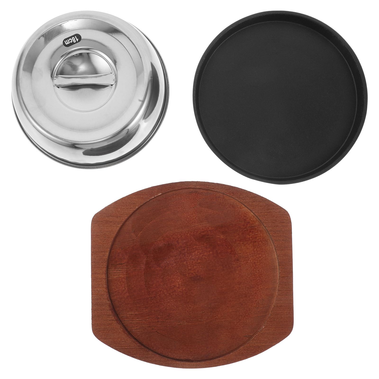 Poêle à steak ronde en fonte 19cm avec couvercle pour une cuisson saisie et homogène