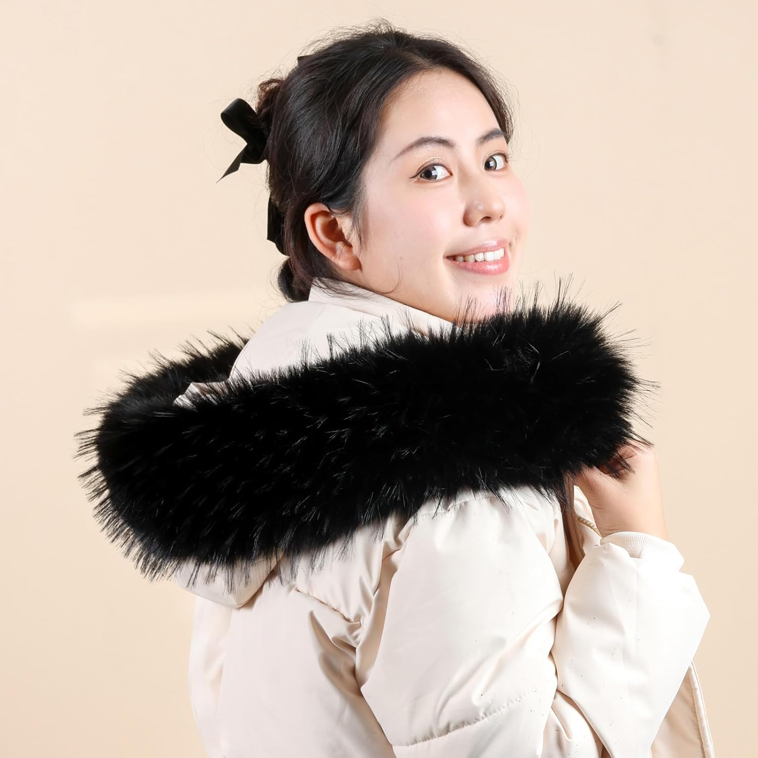 Faux Fur Collar Women Trim for Hood Replacement for Winter Coat Parka Jackets Unisex Like Real Fur Soft Fluffy - Image 5