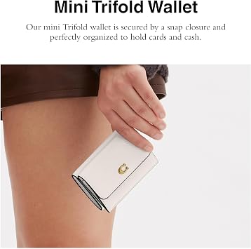 Coach Polished Pebble Leather Essential Mini Trifold Wallet