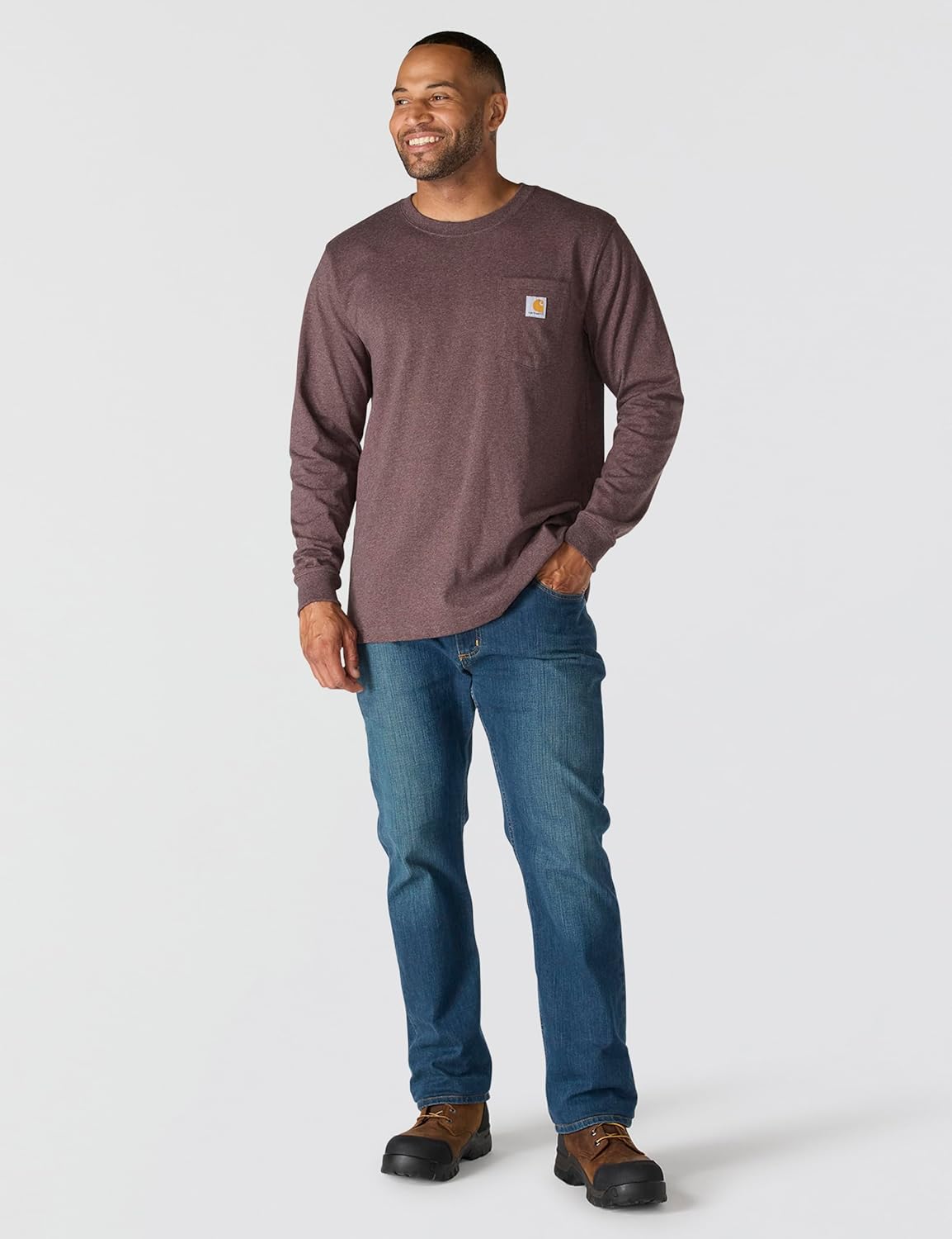 Carhartt mens Relaxed Fit Heavyweight Long-sleeve Pocket C Graphic T-shirt - Image 4
