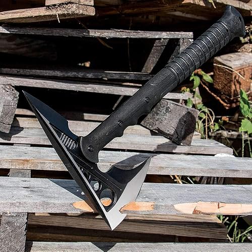 Miniatura 4 de M48 Destroyer Tactical Tomahawk - Cabeza de hacha de acero inoxidable fundido con revestimiento de óxido negro y acabado satinado, mango moldeado