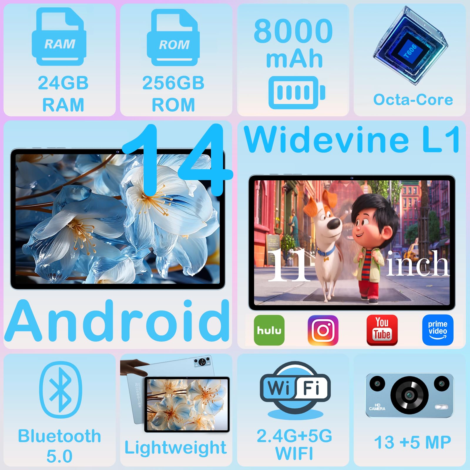 Android 14 タブレット 11インチ 16GB+256GB+1TB拡張 タブレット11インチ2025新登場Android 14 タブレットwi-fiモデル