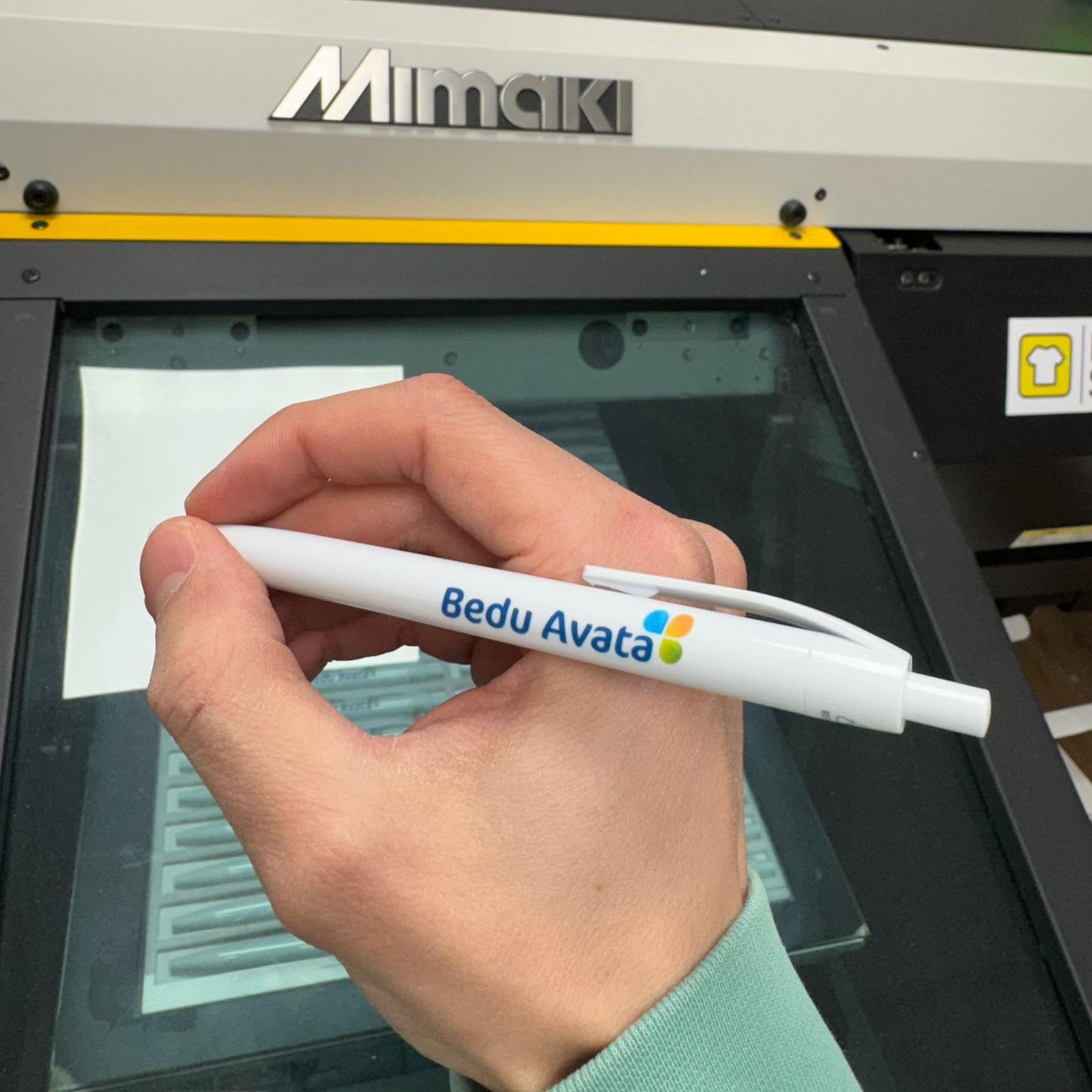 Generisch 100x Personalisierte Kugelschreiber mit Logo & Text Hochwertiger UV Druck Vollfarbig Werbekugelschreiber für Firmen Events & Geschenke (Weiß)