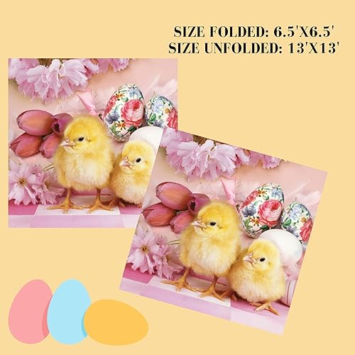 Miniatura 3 de Keep Unique Servilletas de papel de Pascua de 13 x 13 pulgadas, 20 unidades, servilletas de cóctel de cereza impresas de 3 capas para arte, cena y