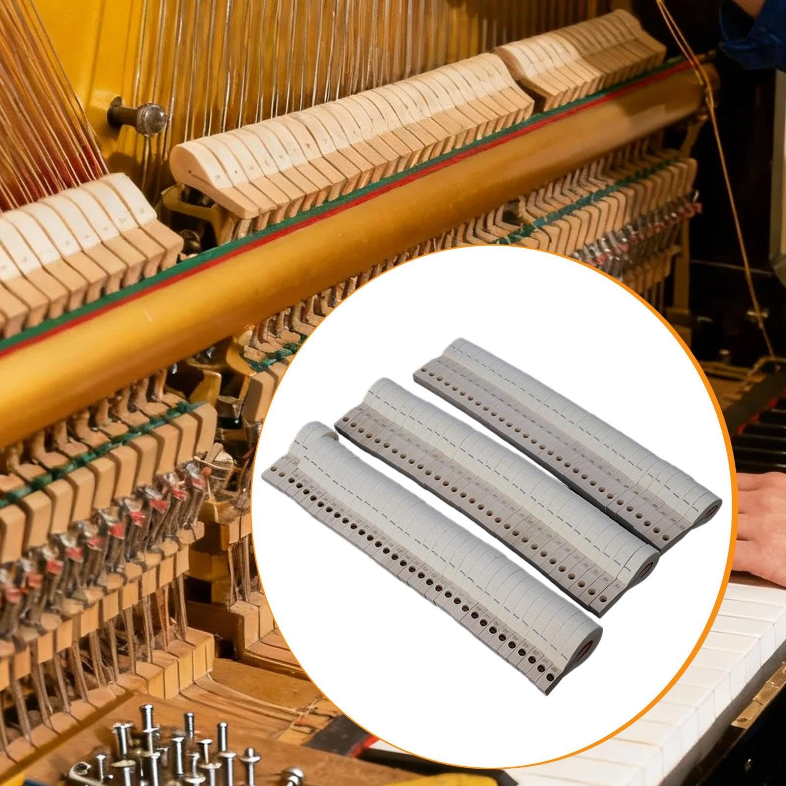 Kit di Accessori per Strumenti con Testa Smorzatore per Pianoforte Verticale 9s, Parti Scanalate, Triangolo di Riparazione, Adatto per Appassionat, Legno Bianco
