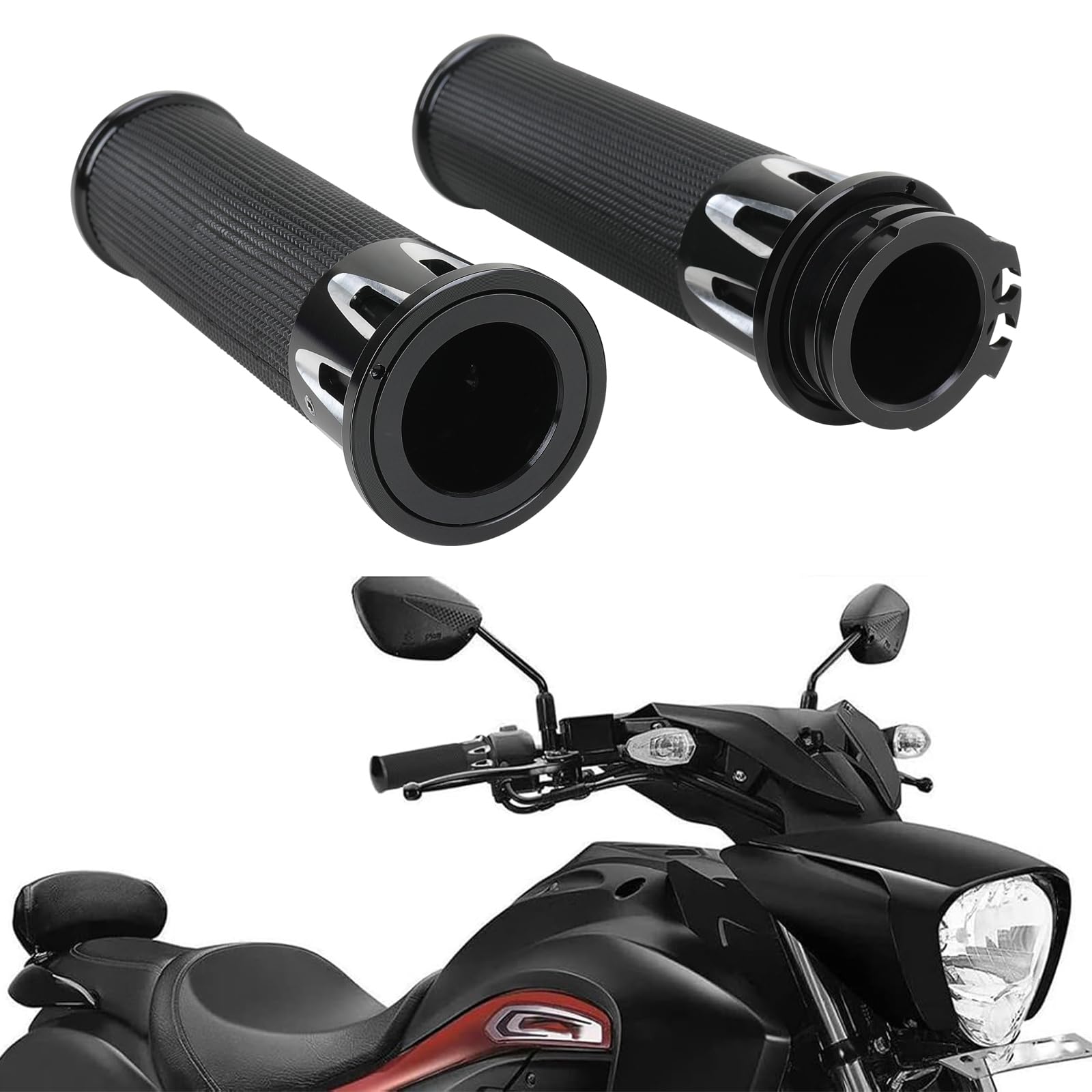 Poignées de Guidon 1"/25mm Aluminium CNC pour Moto Compatibles avec Harley Sportster Iron 883 Dyna Road Electra Glide Softail Touring