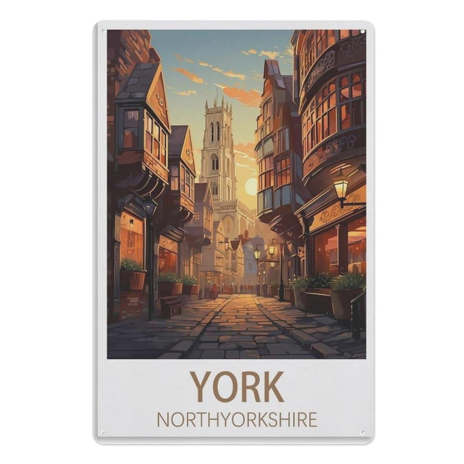 Tin Sign Vintage Retro Man Cave Bar Pub Shed Novelty Gift Aluminium Metal Tin Wall Décor Sign，York North Yorkshire 30x40cm(12x16 inch) AA-869