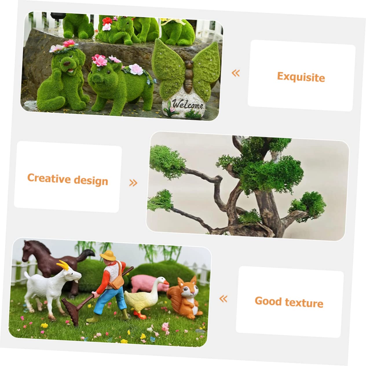 Cabilock 3stücke Simulation Moos Pulver Dekoratives Kunstmoos Für Projekte Realistische Landschaftsgestaltung Für Hochzeiten Wohnzimmer Garten Und Büros