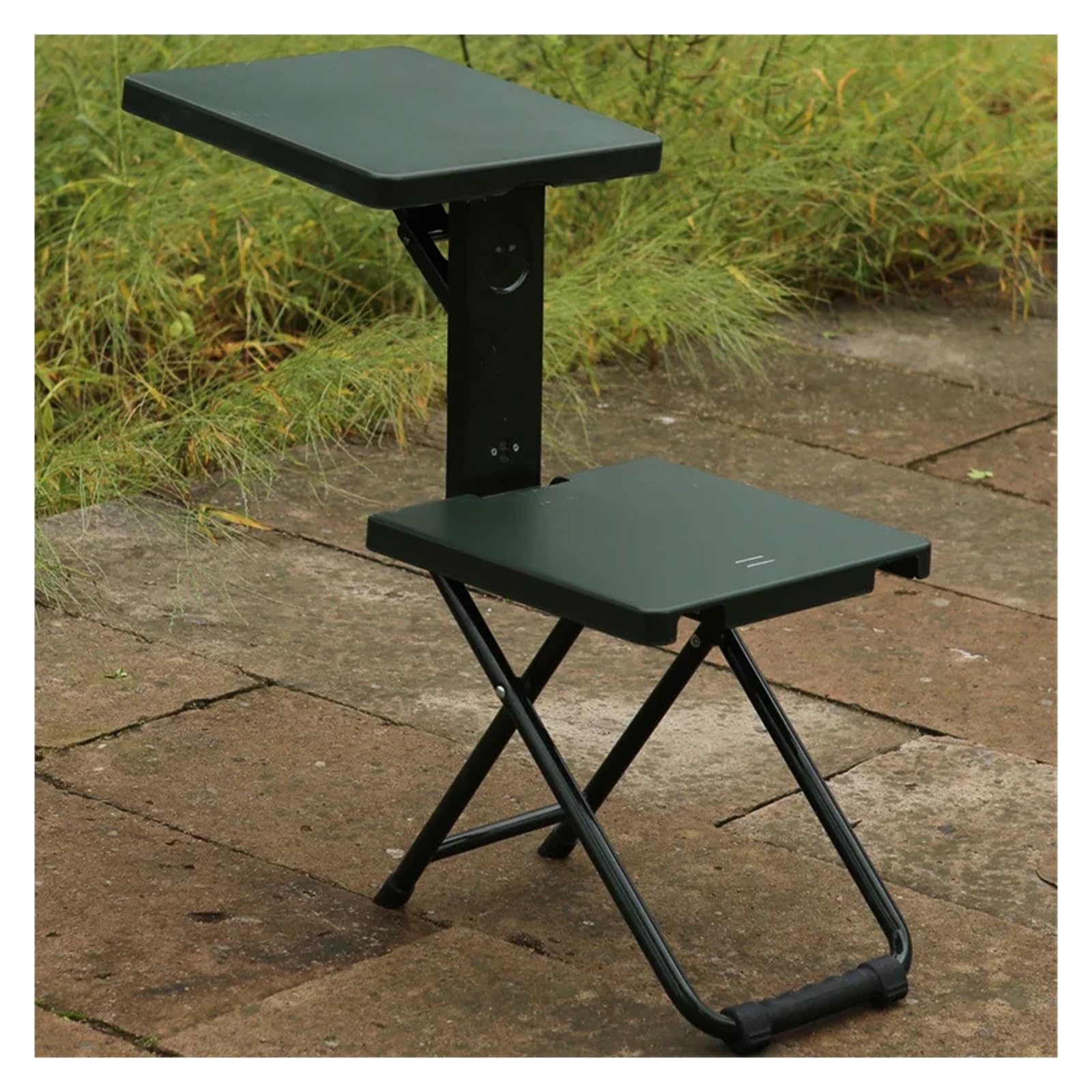Sedia Pieghevole Campeggio Sedia da pesca pieghevole for esterni Sgabello multifunzionale scrittura portatile Strumenti(Green)
