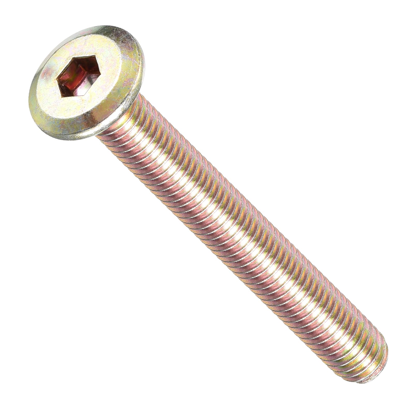 METALLIXITY Flat Head Hex Socket Cap Screws Bolts(M6-1x50) 10Pcs, Steel Hex Socket Furniture Bolts Screws