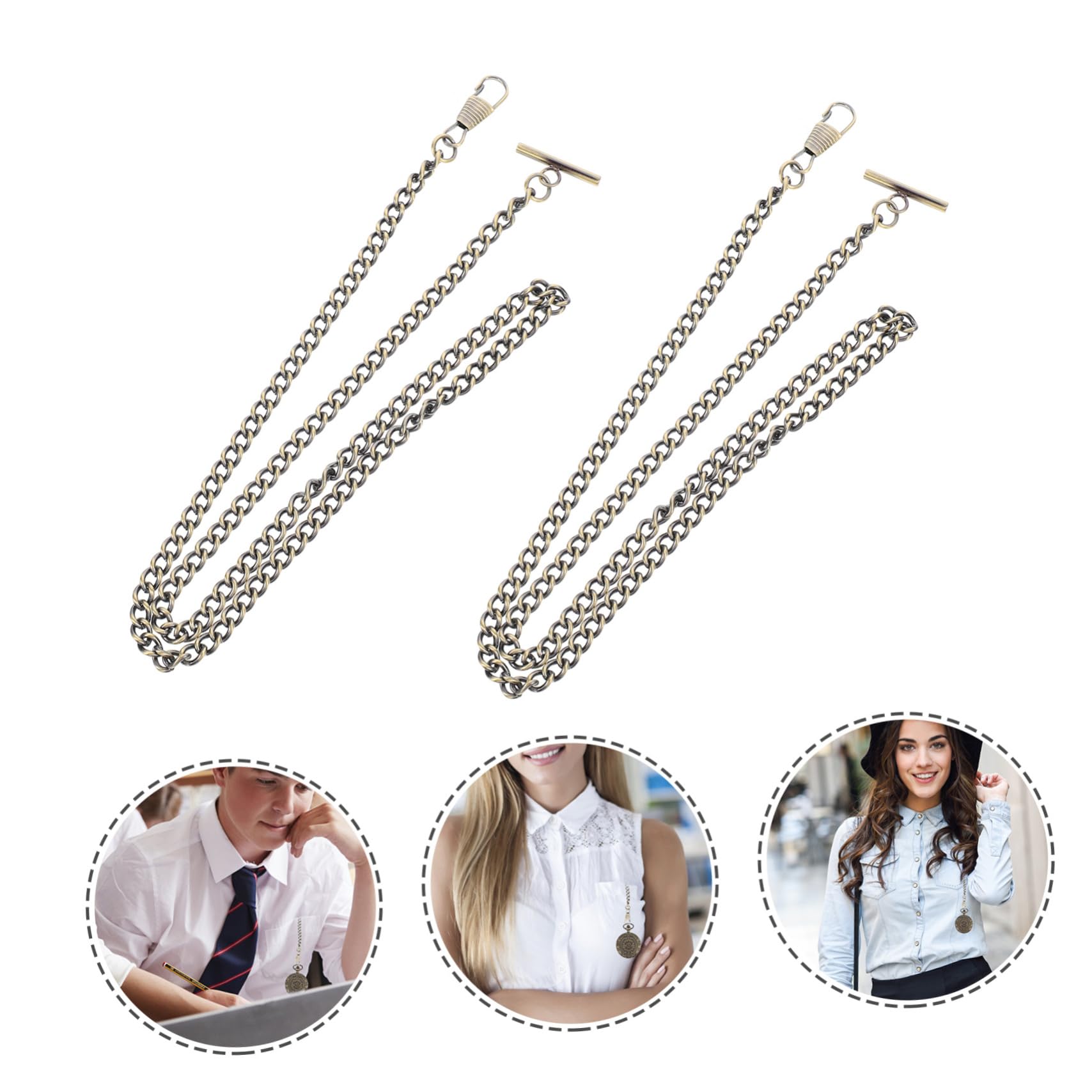 PACKOVE 4 Pz catena dell'orologio da tasca orologio da tasca con catena catene di gilet tascabili canotta canotte guarda le catene del gilet appeso catena di cintura di jeans portafoglio