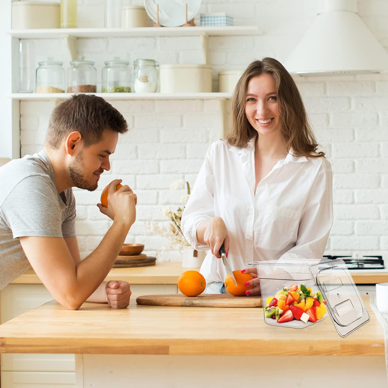 15 Pcs Polycarbonate Food Pan Lids with Handle 1/6 Size Hotel Pan Clear Steam Pan Covers for Restaurant Hotel Commercial - Food Storage Containers Covers - Image 5