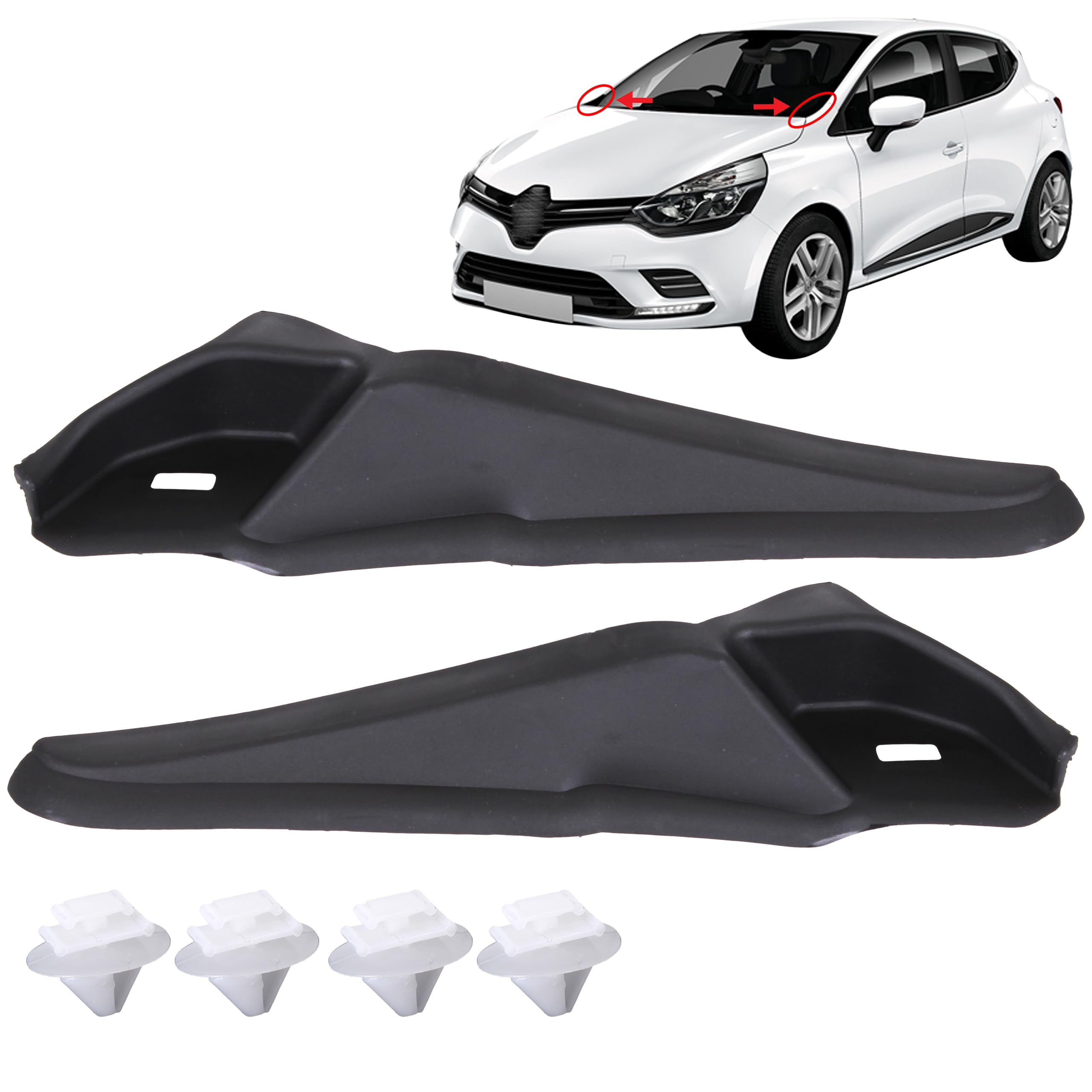INLY Support pare-brise pour vitre de coin compatible avec Clio IV (2012–2019) 668628650R 668630559R