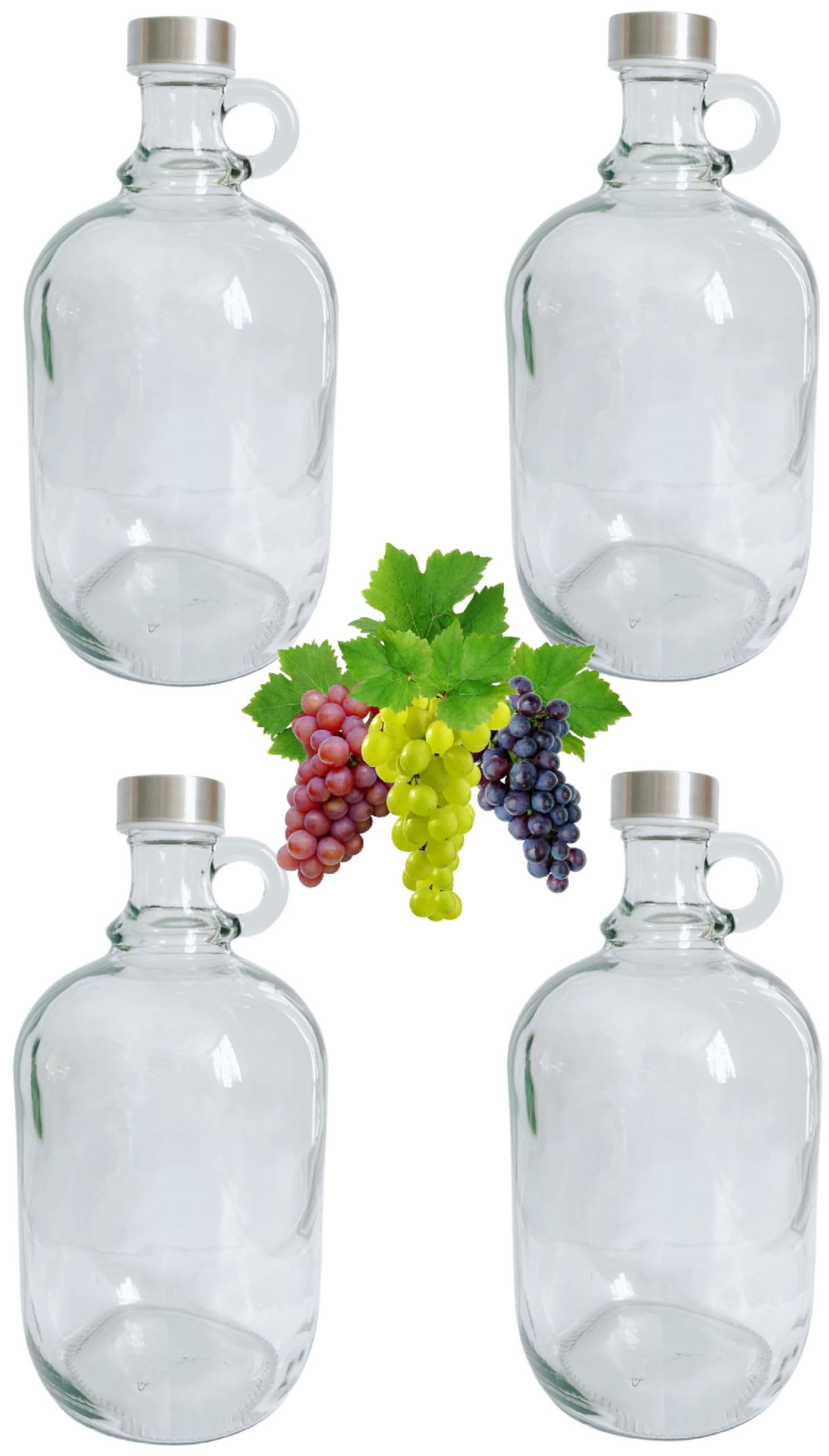 lilawelt24 4x 1,5L Flasche mit Schraubverschlüss Weinballon Glasballon Weinflasche| Likörflasche |Essig-Öl Flaschen | Schnapsflasche |Karaffe | Leere Glasflasche Zum Befüllen| Weinballon