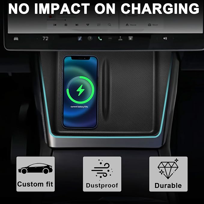 BestEvMod para Model Y Juniper 2026+ 3 Piezas Portavasos y Cargador Silicone Negro miniatura 3
