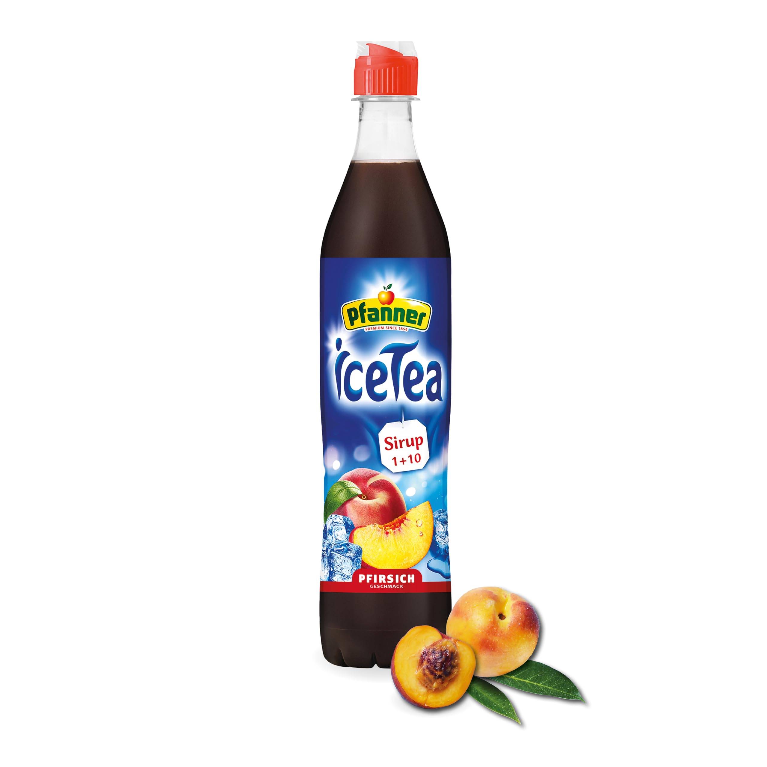 Pfanner Eistee Pfirsich Sirup - 700 ml Getränkesirup - ergibt über 7 Liter Wasser mit Ice Tea Pfirsich Geschmack