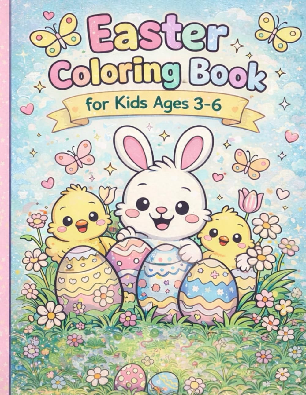 Easter Coloring Book for Kids Ages 3-6: Cute Bunnies, Eggs, Chicks and Spring Coloring Pages