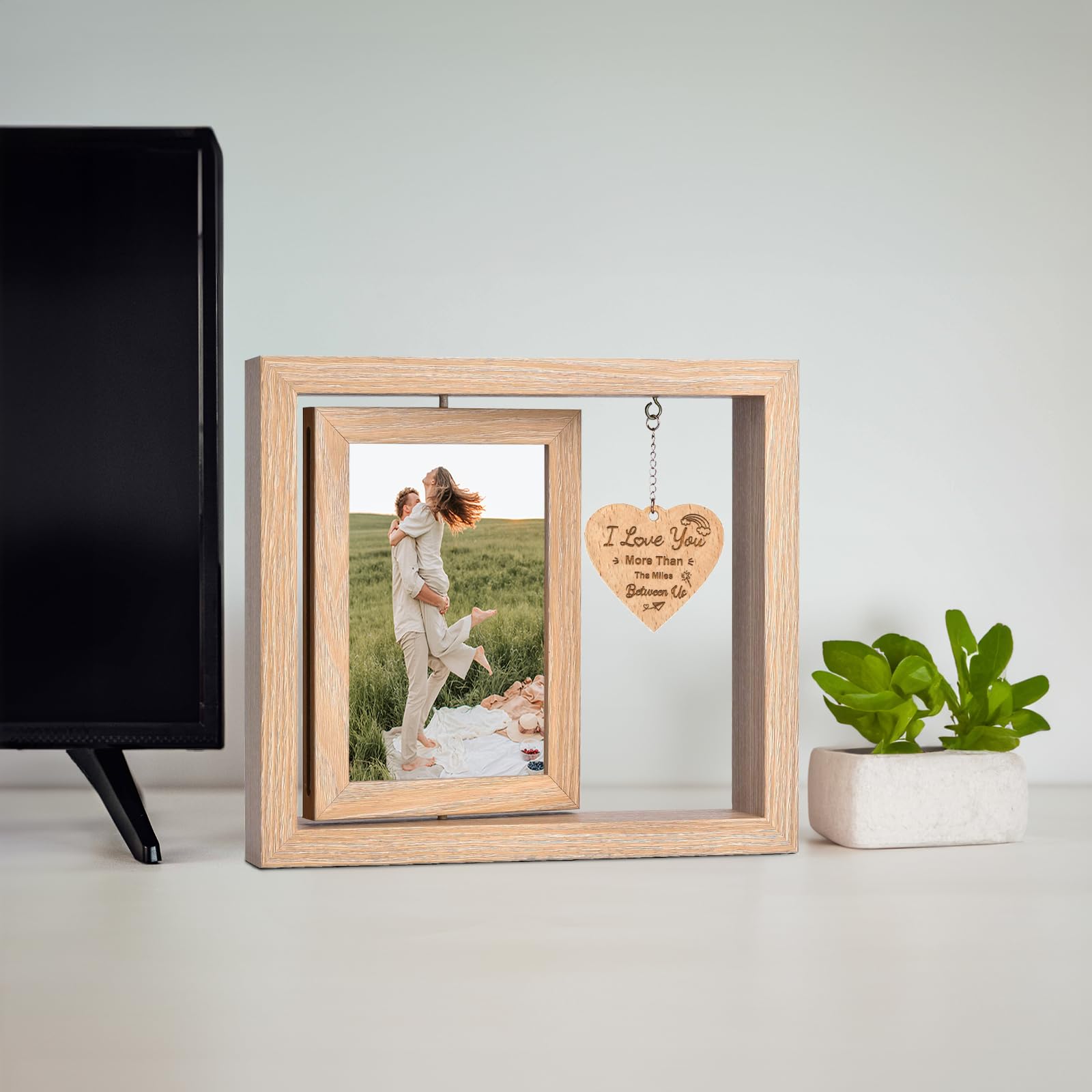 Romantische Paare Bilderrahmen Jahrestag Geburtstag Geschenke für sie Freundin Abschlussgeschenke für Ihn Freund, Hochzeitsgeschenke für Paare Frau Ehemann, I Love You to The Moon & Back (Paare