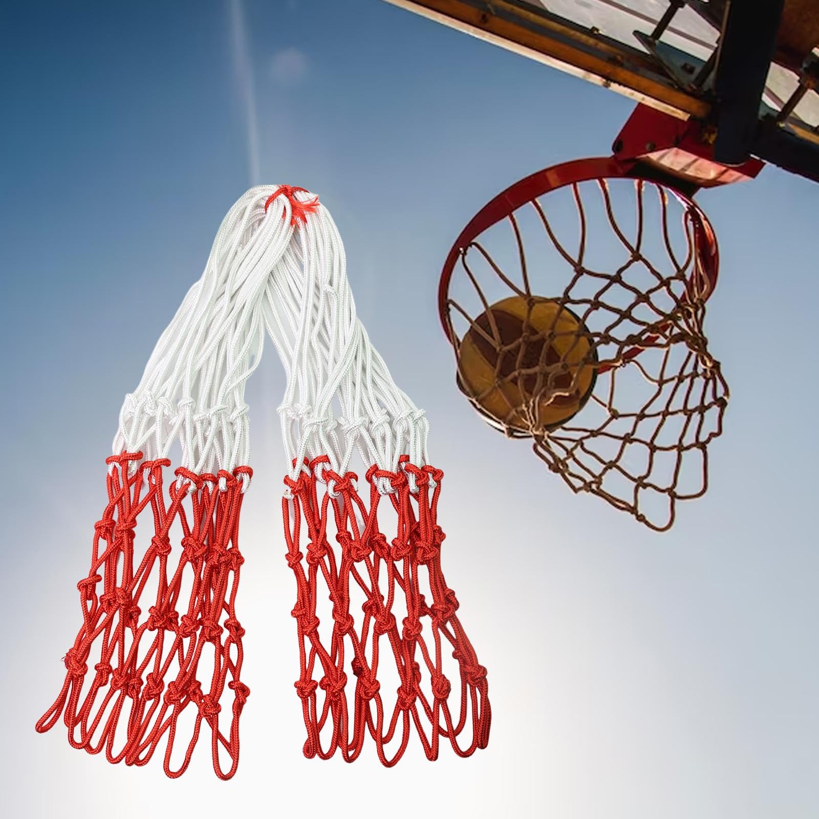 4 Ersatz Basketballnetze, Nylonnetz für Den Außenbereich, Basketball Backboard Komponenten, Standard Indoor Körbe Und