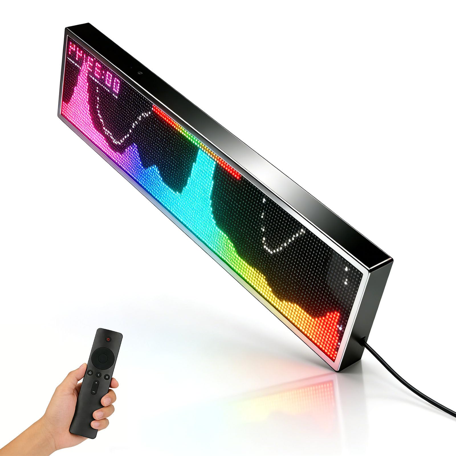 Musik-Spektrumanalysator mit Uhr, 128x32 LED-Audio-Visualisierer mit 36 Modi, 16 Farben für Schreibtisch, Gaming, Wohnraumdekoration L